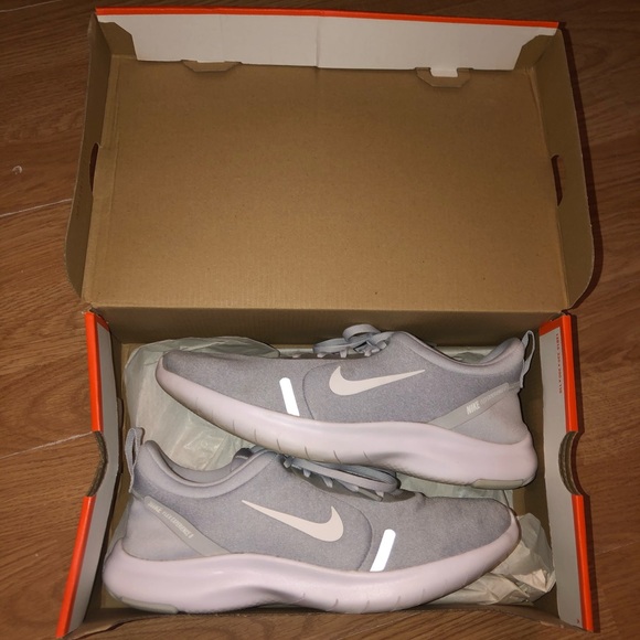 gray and white nikes
